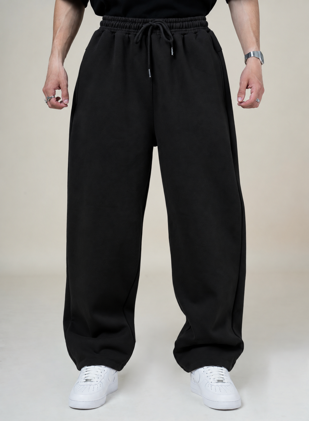 Jogger Wide Leg Negro 420 GSM