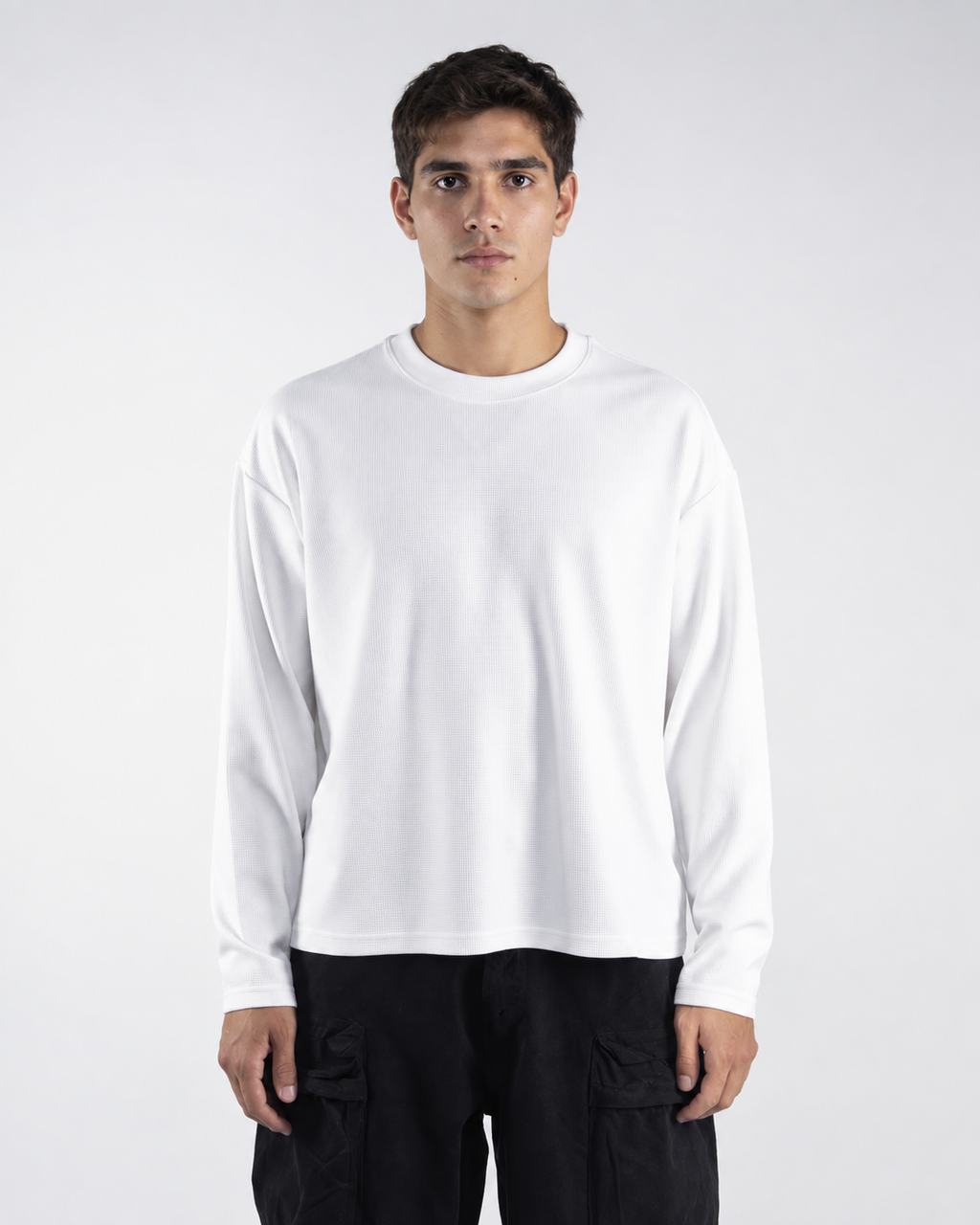 Waffle Long Sleeve Blanco 220 GSM