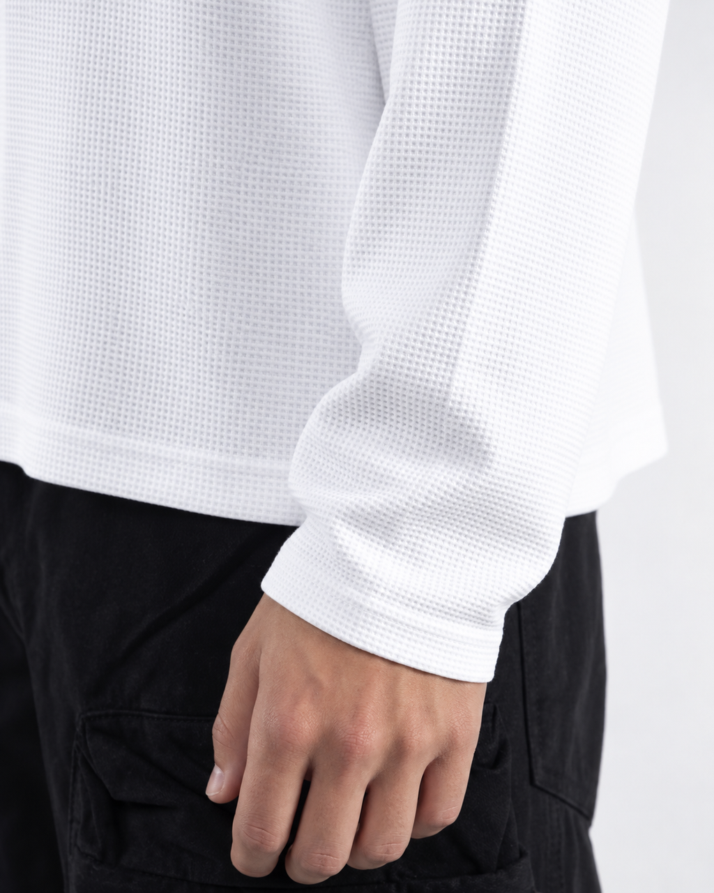 Waffle Long Sleeve Blanco 220 GSM
