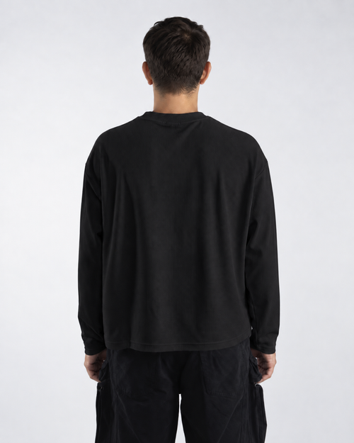 Waffle Long Sleeve Negro 220 GSM
