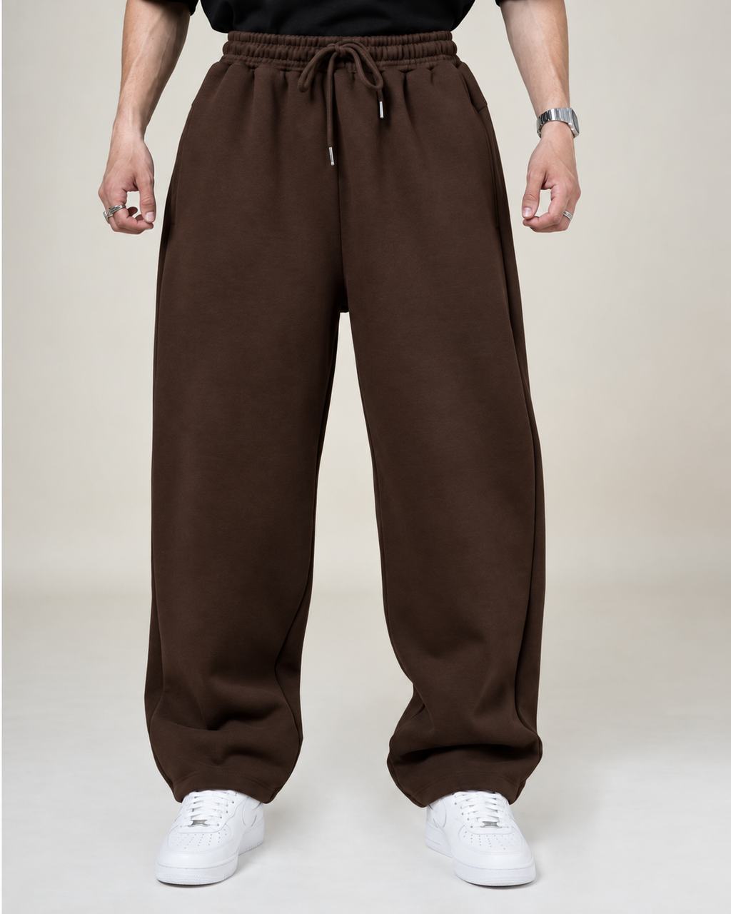 Jogger Wide Leg Café Chocolate 420 GSM Saints Blanks