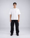 Polera Semi Oversize Blanca 220 GSM - cuerpo completo