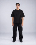 Polera Semi Oversize Negra 220 GSM - cuerpo completo